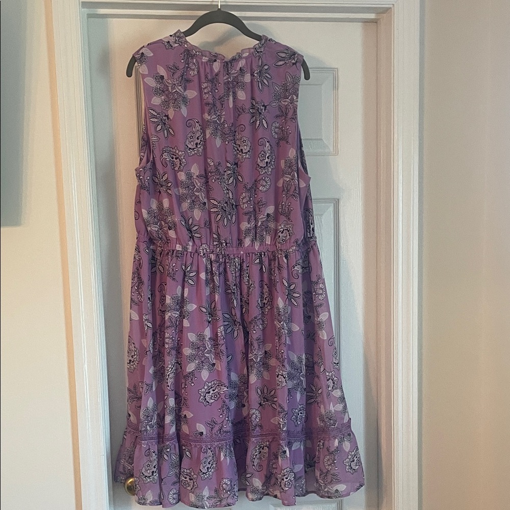 Lane Bryant Lavender Floral Sleeveless Dress - Picture 3 of 7